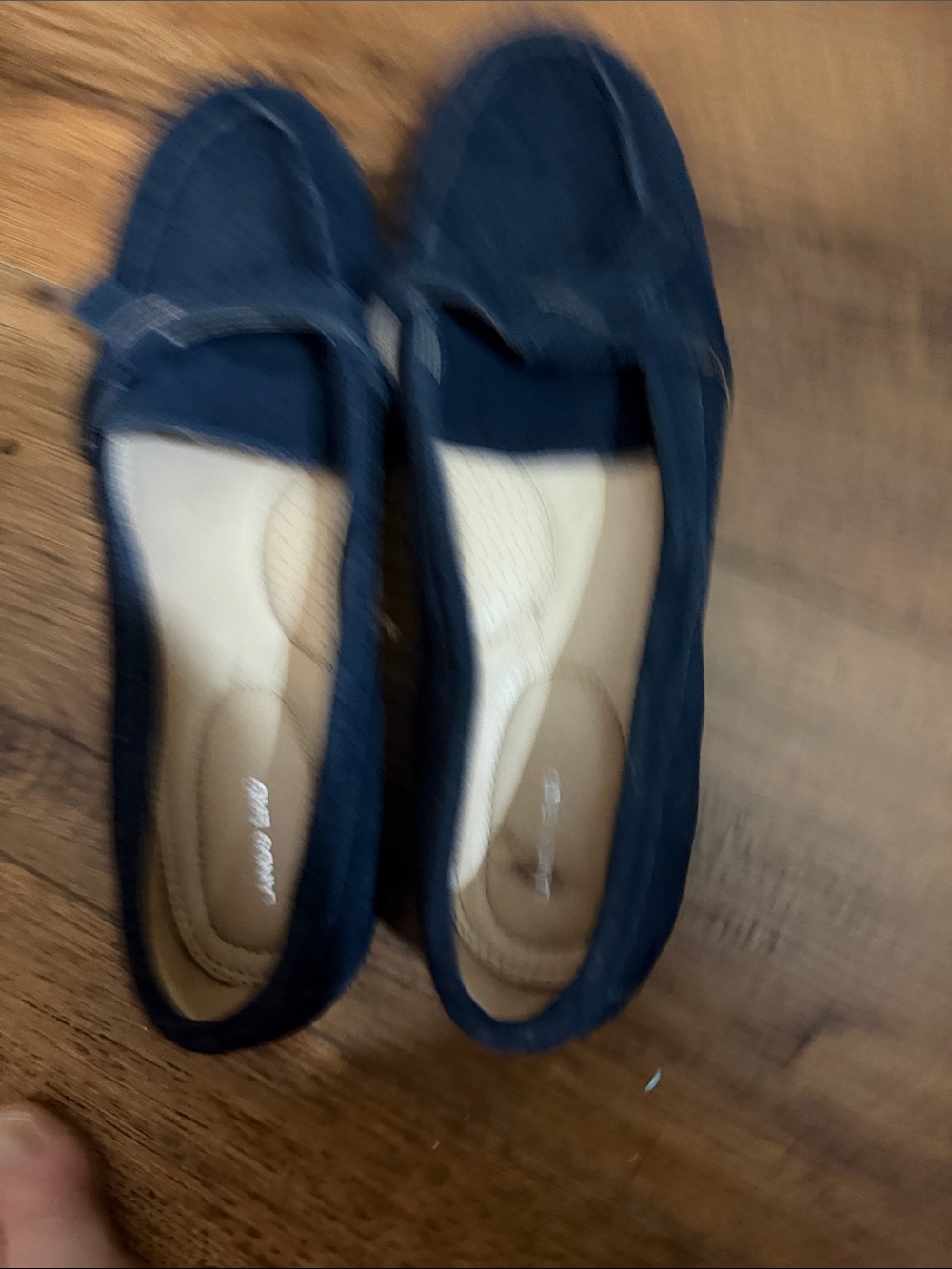 Lands' End Navy Suede Comfort Loafers